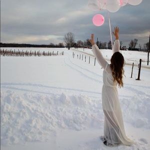 Show Me Your Mumu Long Sleeve White Dress